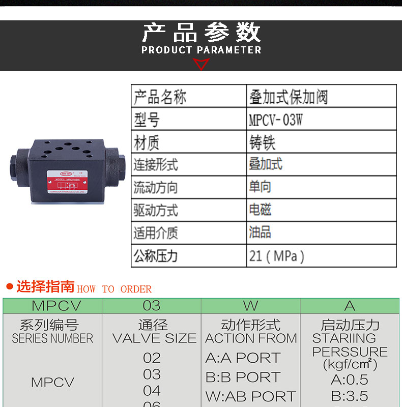 叠加式液控保压阀